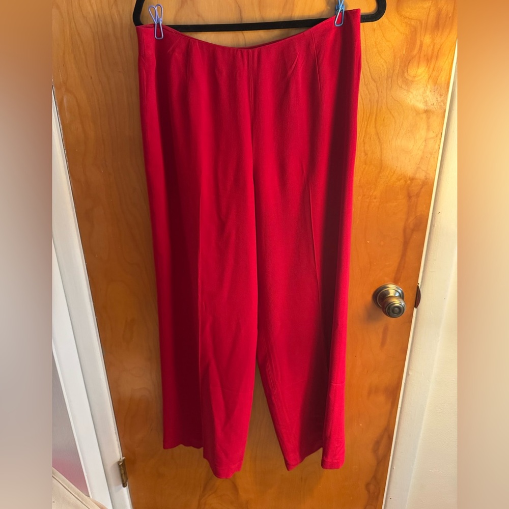 ✨14P Talbots Cherry Red Wide Leg Pants. EUC